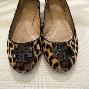 Tory Burch ballet flats in leopard print.  Size 8.5